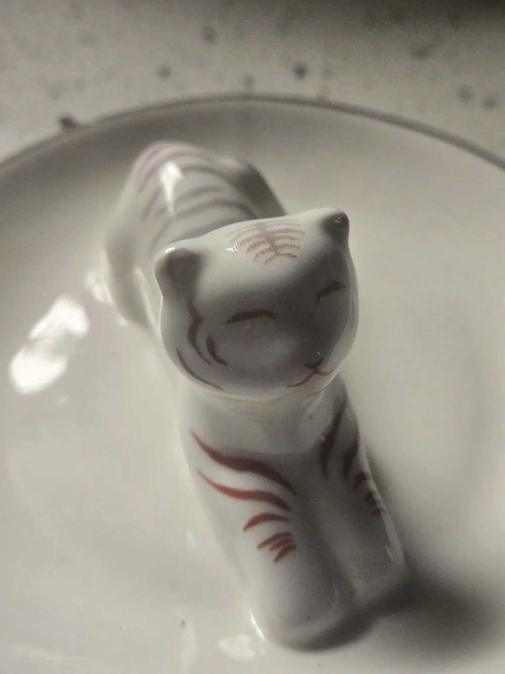 White Ceramic Cat Jewelry Dish